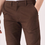 COLBORNE Stretch Slim Fit Chino Shorts - Chocolate Brown - JMOJO - Men's Chino Shorts