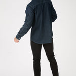 CONTRAST STITCH DENIM SHIRT - DARK INDIGO BLUE - JMOJO - Men's Denim Shirts