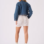 CROPPED DENIM JACKET - BLUE - JMOJO - Women's Cropped Denim Jackets