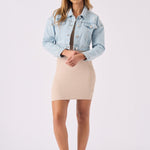 CROPPED DENIM JACKET - LIGHT BLUE - JMOJO - Women's Cropped Denim Jackets