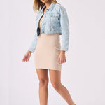 CROPPED DENIM JACKET - LIGHT BLUE - JMOJO - Women's Cropped Denim Jackets