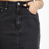 Demi High Waisted Mini Denim Skirt – Black Wash - JMOJO - Women's Denim Skirts