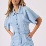 DENIM PLAYSUIT - BLUE - JMOJO - Women's Denim Playsuit