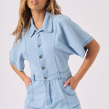 DENIM PLAYSUIT - BLUE - JMOJO - Women's Denim Playsuit