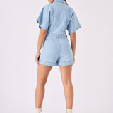 DENIM PLAYSUIT - BLUE - JMOJO - Women's Denim Playsuit