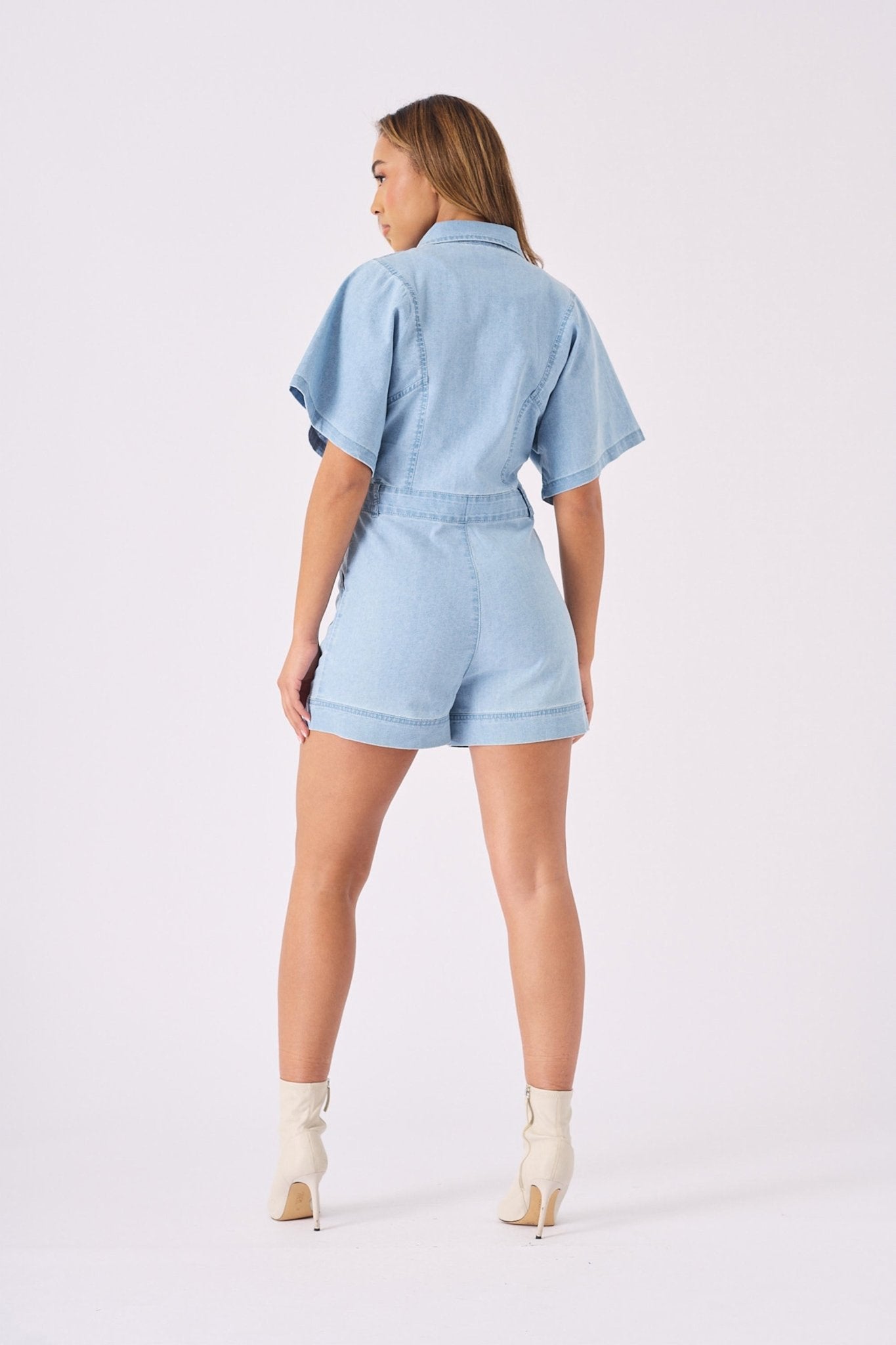 DENIM PLAYSUIT - BLUE - JMOJO - Women's Denim Playsuit