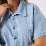 DENIM PLAYSUIT - BLUE - JMOJO - Women's Denim Playsuit