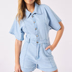 DENIM PLAYSUIT - BLUE - JMOJO - Women's Denim Playsuit