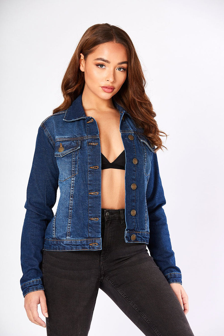 Depth Denim Trucker Jacket – Dark Blue - JMOJO - Women's Denim Jackets