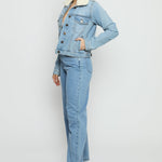 Echo Sherpa Collar Denim Jacket – Blue - JMOJO - Women's Denim Jackets Sherpa