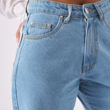 Elara Longline Denim Jorts – Light Blue Wash - JMOJO - Women's Denim Shorts