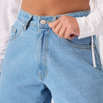 Elara Longline Denim Jorts – Light Blue Wash - JMOJO - Women's Denim Shorts