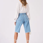 Elara Longline Denim Jorts – Light Blue Wash - JMOJO - Women's Denim Shorts