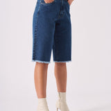 Esme Longline Denim Jorts – Mid Blue - JMOJO - Women's Denim Shorts