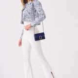 Etch Denim Trucker Jacket – Dark Blue - JMOJO - Women's Printed Cropped Denim Jackets