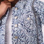 Etch Denim Trucker Jacket – Dark Blue - JMOJO - Women's Printed Cropped Denim Jackets