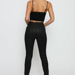 Evora Coated Denim Stretch Skinny Jeans - Black - JMOJO - Women's Skinny Jeans