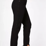 Evora High Rise Frayed Hem Straight Leg Jeans - Black - JMOJO - Women's Straight Leg Jeans