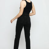 Evora High Rise Slim Straight Leg Jeans - Black - JMOJO - Women's Straight Leg Jeans