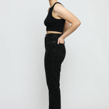 Evora High Rise Slim Straight Leg Jeans - Black - JMOJO - Women's Straight Leg Jeans