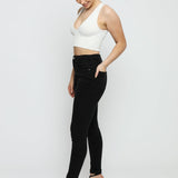 Evora Stretch Denim High Rise Skinny Jeans - Black - JMOJO - Women's Skinny Jeans