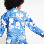 Fjord Printed Cropped Denim Jacket – Blue - JMOJO - Women's Printed Cropped Denim Jackets