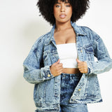 Flint Oversized Denim Jacket – Light Blue - JMOJO - Women's Oversize denim Jacket
