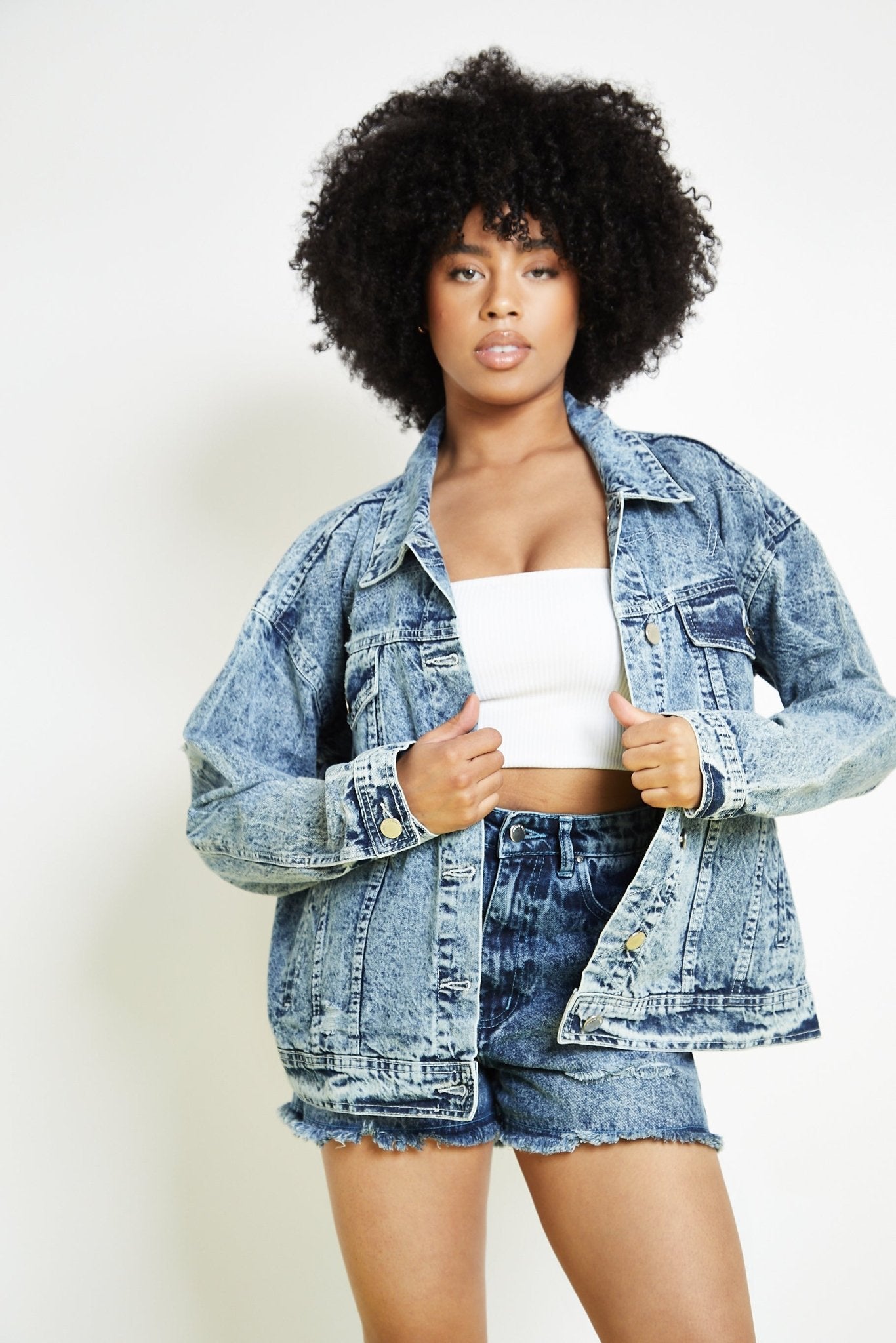Flint Oversized Denim Jacket – Light Blue - JMOJO - Women's Oversize denim Jacket