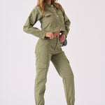 Floressa Tapered Cargo Jogger Jeans - Olive Green - JMOJO - Women's Cargo Denim Trouser