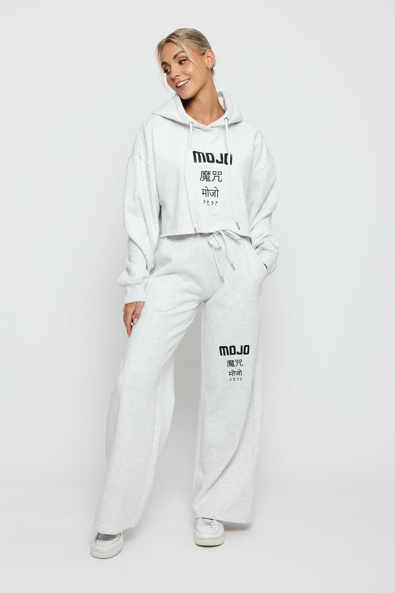 GREY MARL MOJO WIDE LEG JOGGER - JMOJO - Women's Wide Leg Joggers