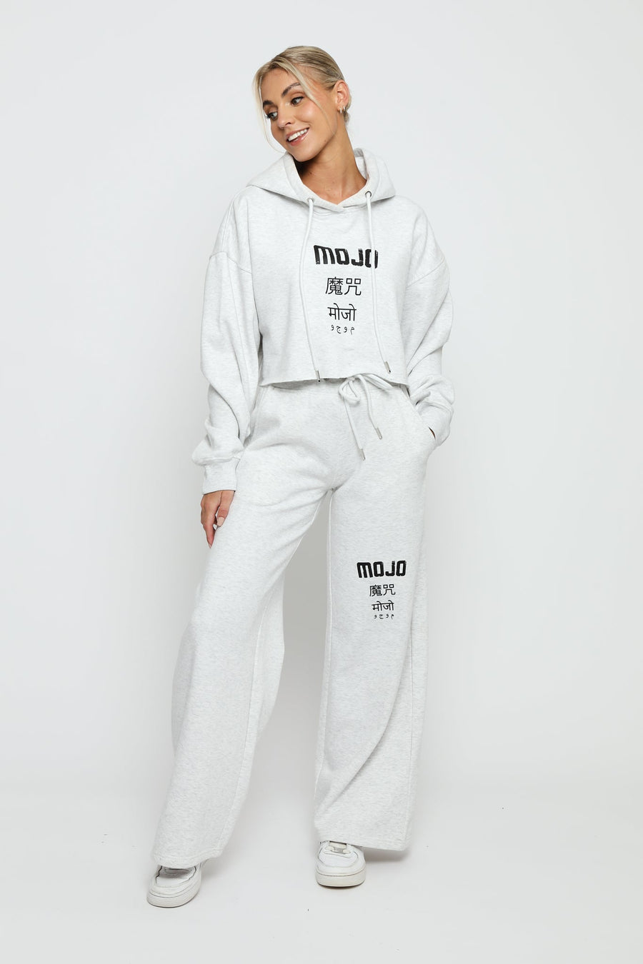 GREY MARL MOJO WIDE LEG JOGGER - JMOJO - Women's Wide Leg Joggers