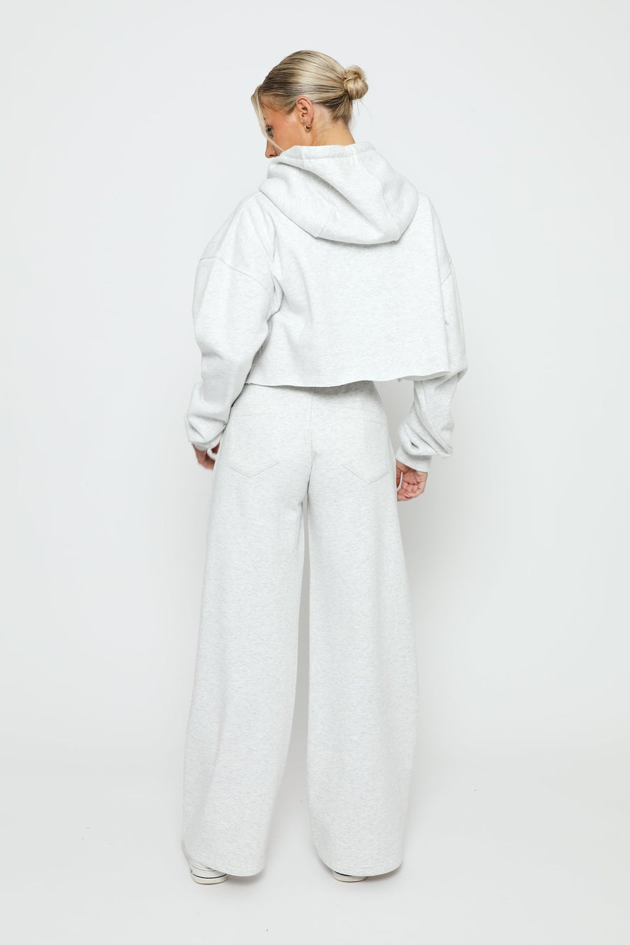 GREY MARL MOJO WIDE LEG JOGGER - JMOJO - Women's Wide Leg Joggers