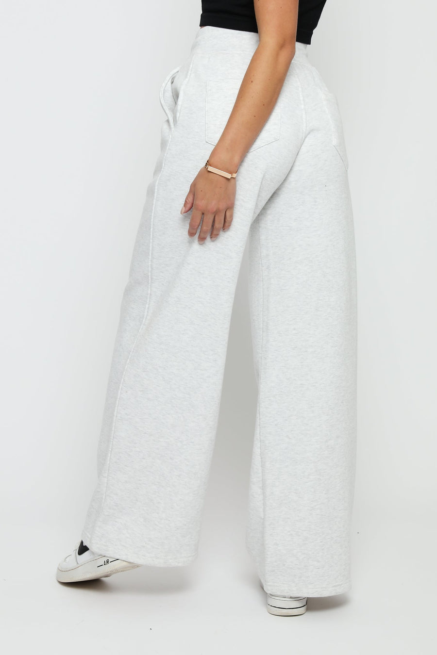 GREY MARL MOJO WIDE LEG JOGGER - JMOJO - Women's Wide Leg Joggers