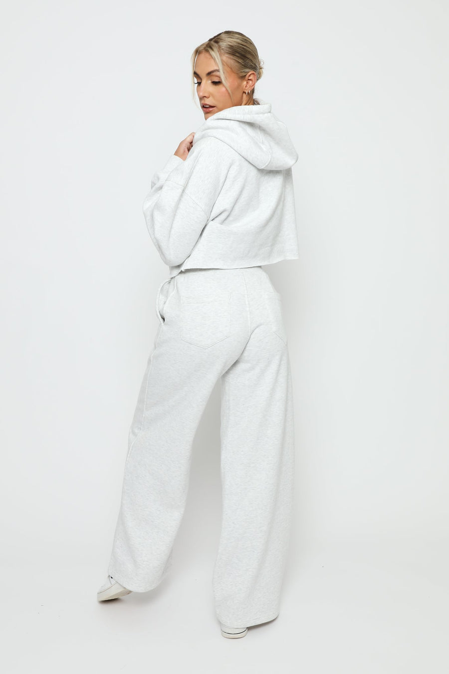 GREY MARL MOJO WIDE LEG JOGGER - JMOJO - Women's Wide Leg Joggers