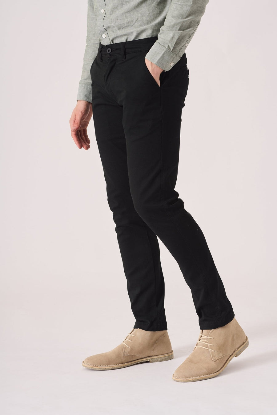 HADSON Stretch Slim Fit Chino Pants - Black - JMOJO - Men's Chino Trousers