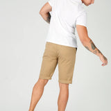 HARWICK Stretch Slim Fit Chino Shorts - Stone Brown - JMOJO - Men's Chino Shorts