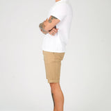 HARWICK Stretch Slim Fit Chino Shorts - Stone Brown - JMOJO - Men's Chino Shorts