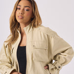 Haven Cropped Denim Jacket – Stone - JMOJO - Women's Cropped Denim Jackets