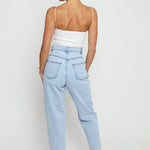 Hunni Stretch Relaxed Straight Leg Jeans - Light Blue Wash - JMOJO - Women's Straight Leg Jeans