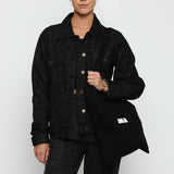 JMOJO DENIM BLACK WASH TOTE BAG - JMOJO - Tote Bags