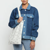 JMOJO DENIM FLORAL PRINTED TOTE BAG - JMOJO - Tote Bags
