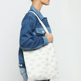 JMOJO DENIM FLORAL PRINTED TOTE BAG - JMOJO - Tote Bags