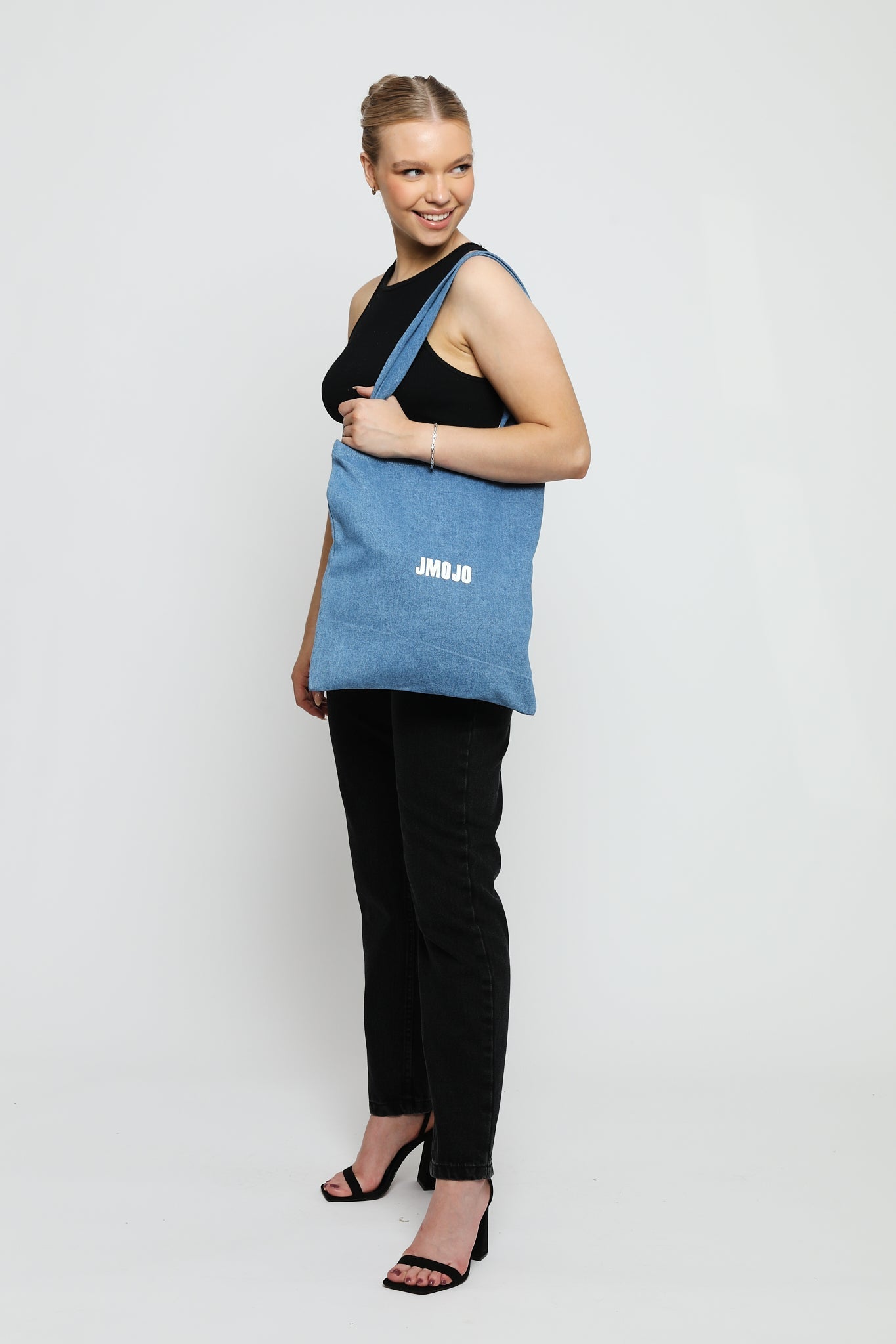 JMOJO DENIM LIGHT WASH TOTE BAG - JMOJO - Tote Bags