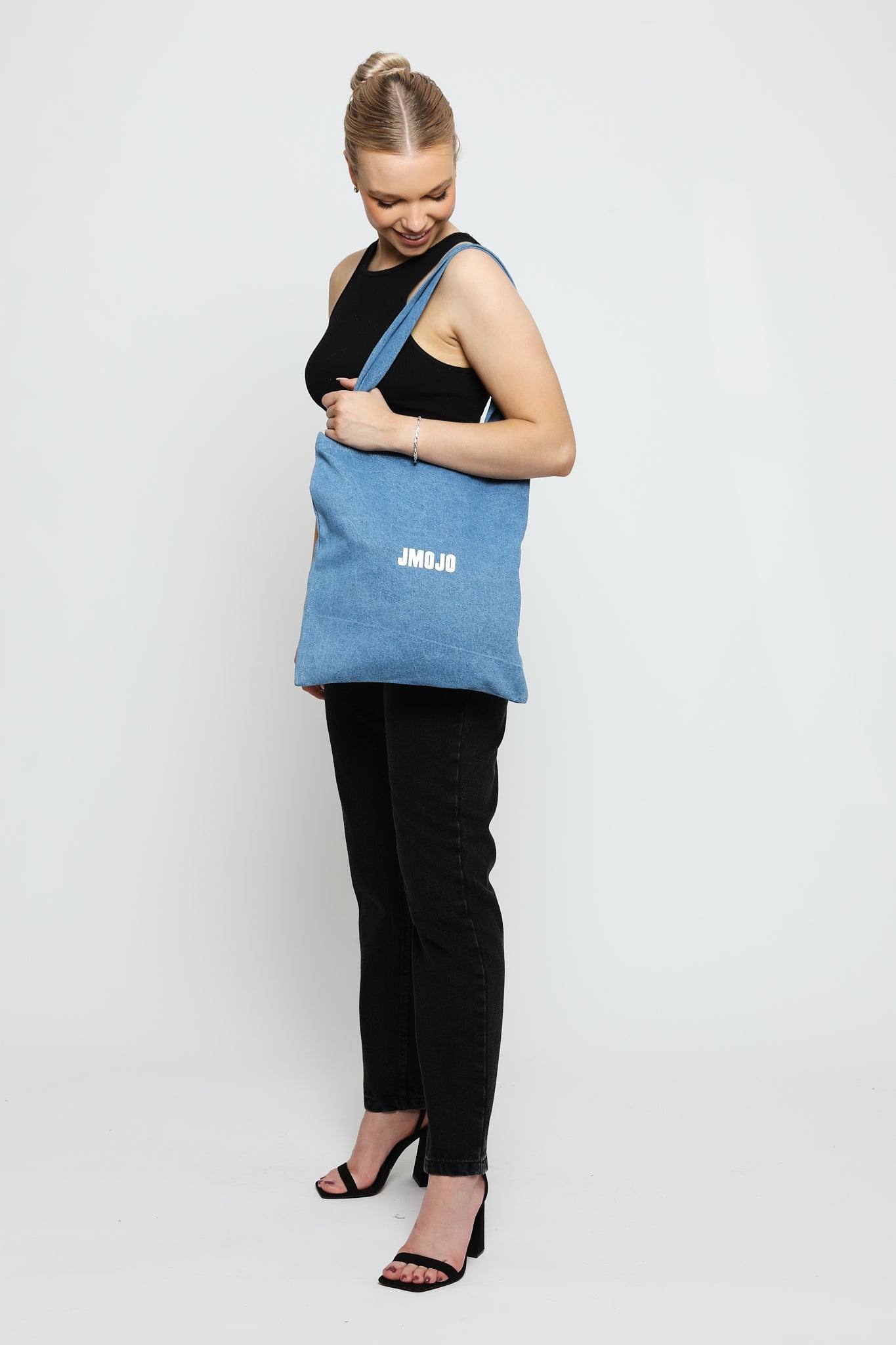 JMOJO DENIM LIGHT WASH TOTE BAG - JMOJO - Tote Bags