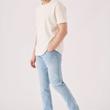light blue slim fit stretch denim jeans back pocket detail