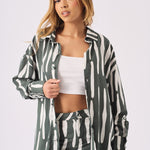 LONGLINE OVERSIZED SHIRT - GREEN - JMOJO - Women's Oversized Shirts