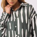LONGLINE OVERSIZED SHIRT - GREEN - JMOJO - Women's Oversized Shirts