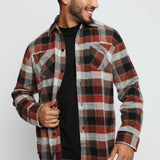 LUMBERJACK FLANNEL CHECK SHIRT - RED - JMOJO - Men's Check Shirts