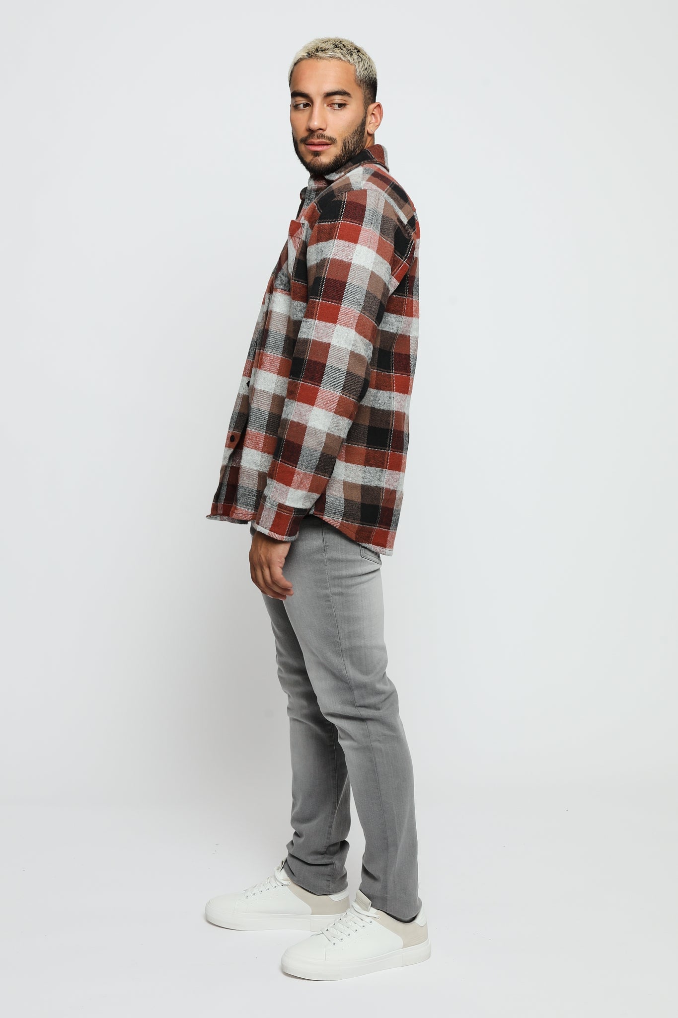 LUMBERJACK FLANNEL CHECK SHIRT - RED - JMOJO - Men's Check Shirts