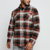 LUMBERJACK FLANNEL CHECK SHIRT - RED - JMOJO - Men's Check Shirts